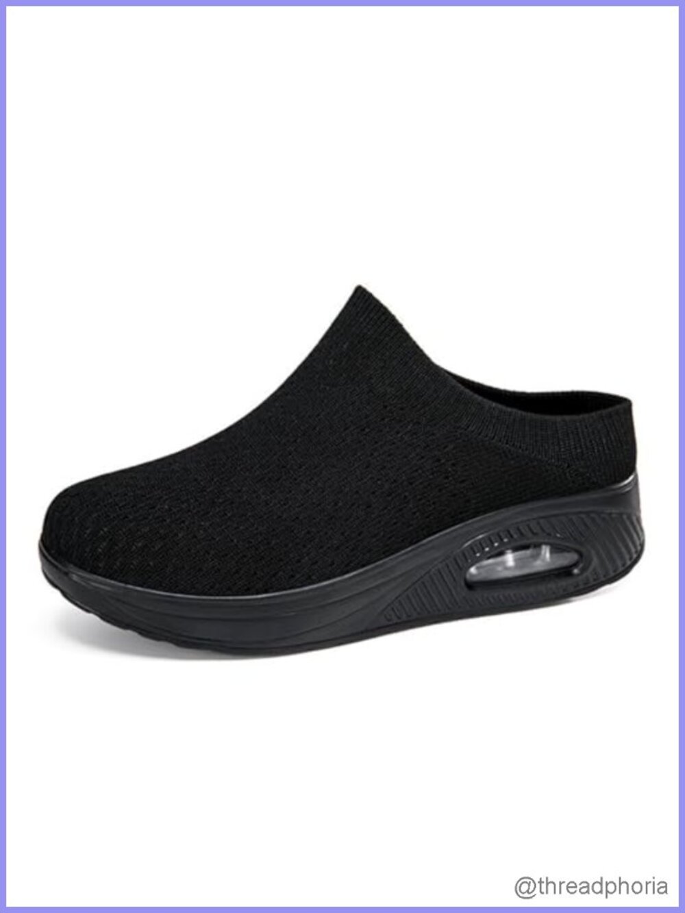 Women's Slip-On Knitted Mule Clogs with Arch Support Air Cushion Comfort